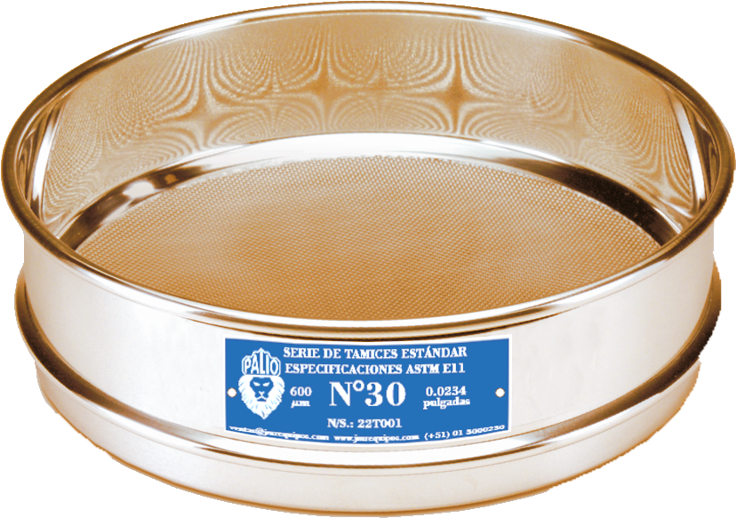 Tamiz de Bronce  de 12" Ø S.F. - Malla Nº 30