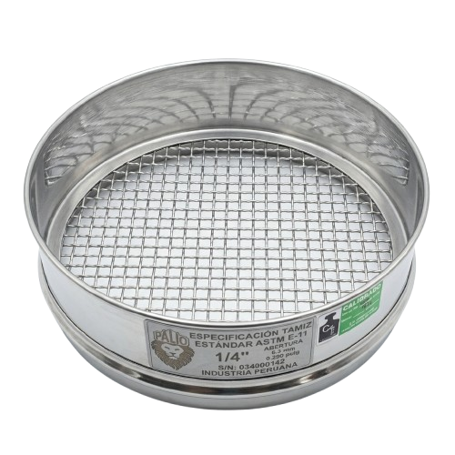Tamiz de Acero Inox. de 8" Ø S.G. - Malla 1/4"