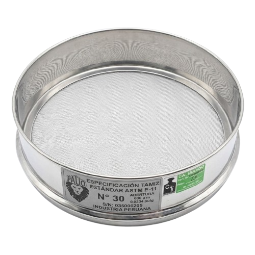 Tamiz de Acero Inox. de 8" Ø S.F. - Malla Nº 20