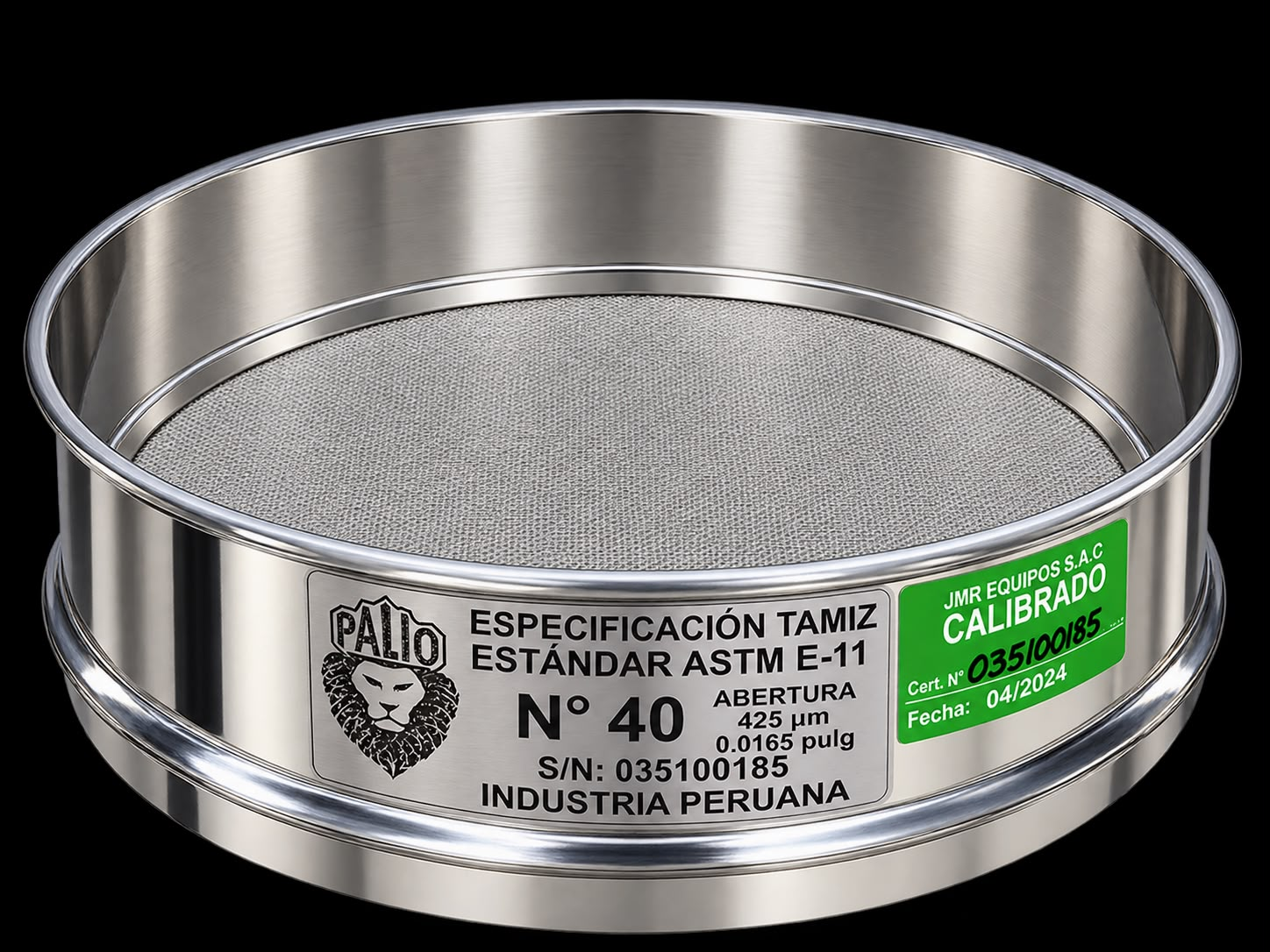 Tamiz de Acero Inox. de 8" Ø S.F. - Malla Nº 40