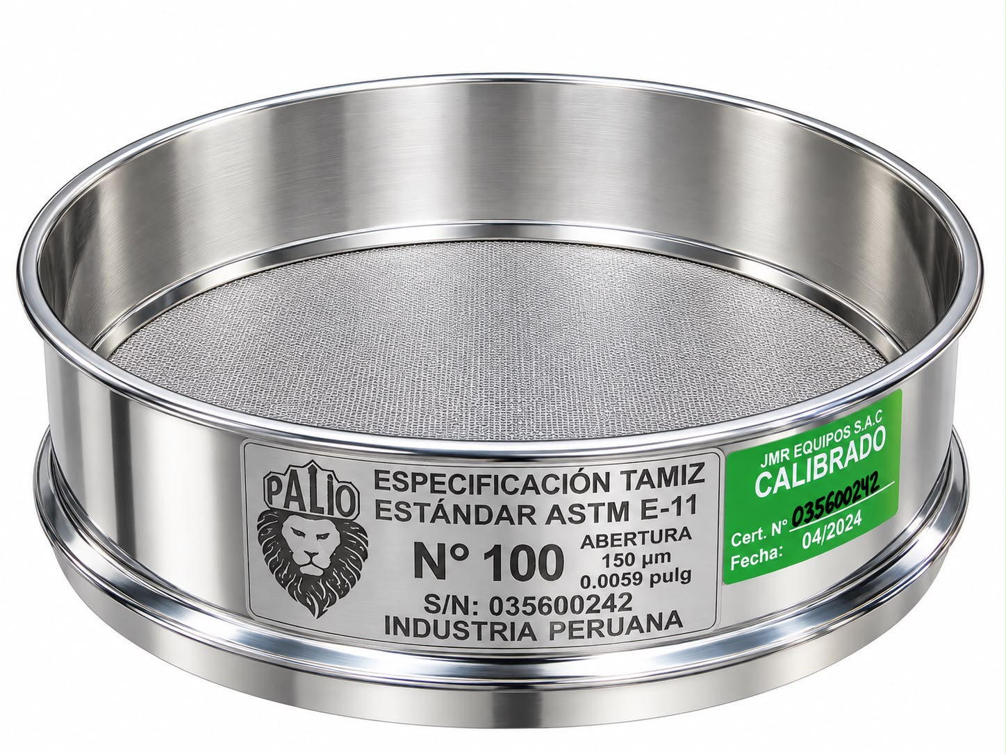 Tamiz de Acero Inox. de 8" Ø S.F. - Malla Nº 100