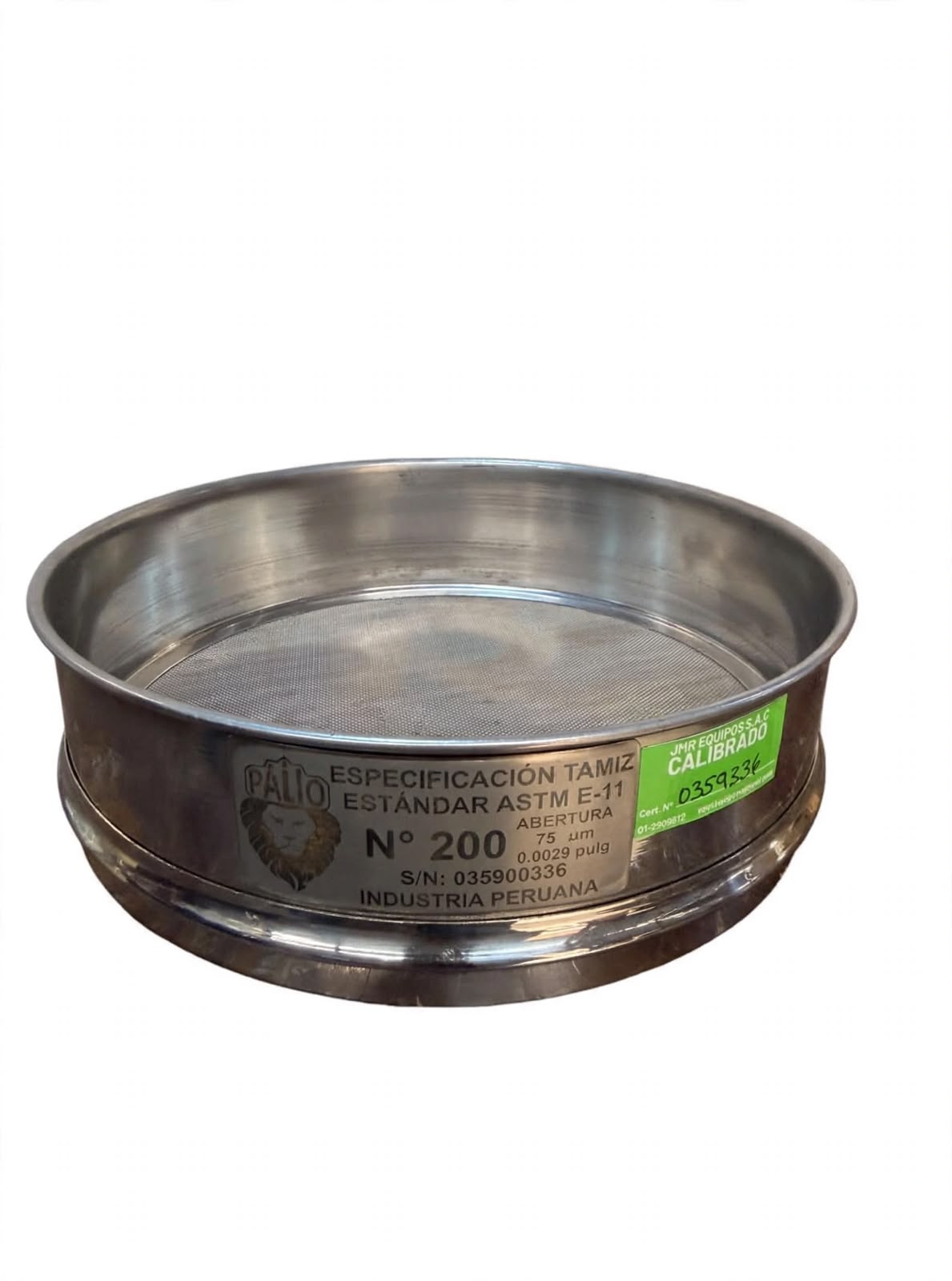 Tamiz de Acero Inox. de 8" Ø S.F. - Malla Nº 200
