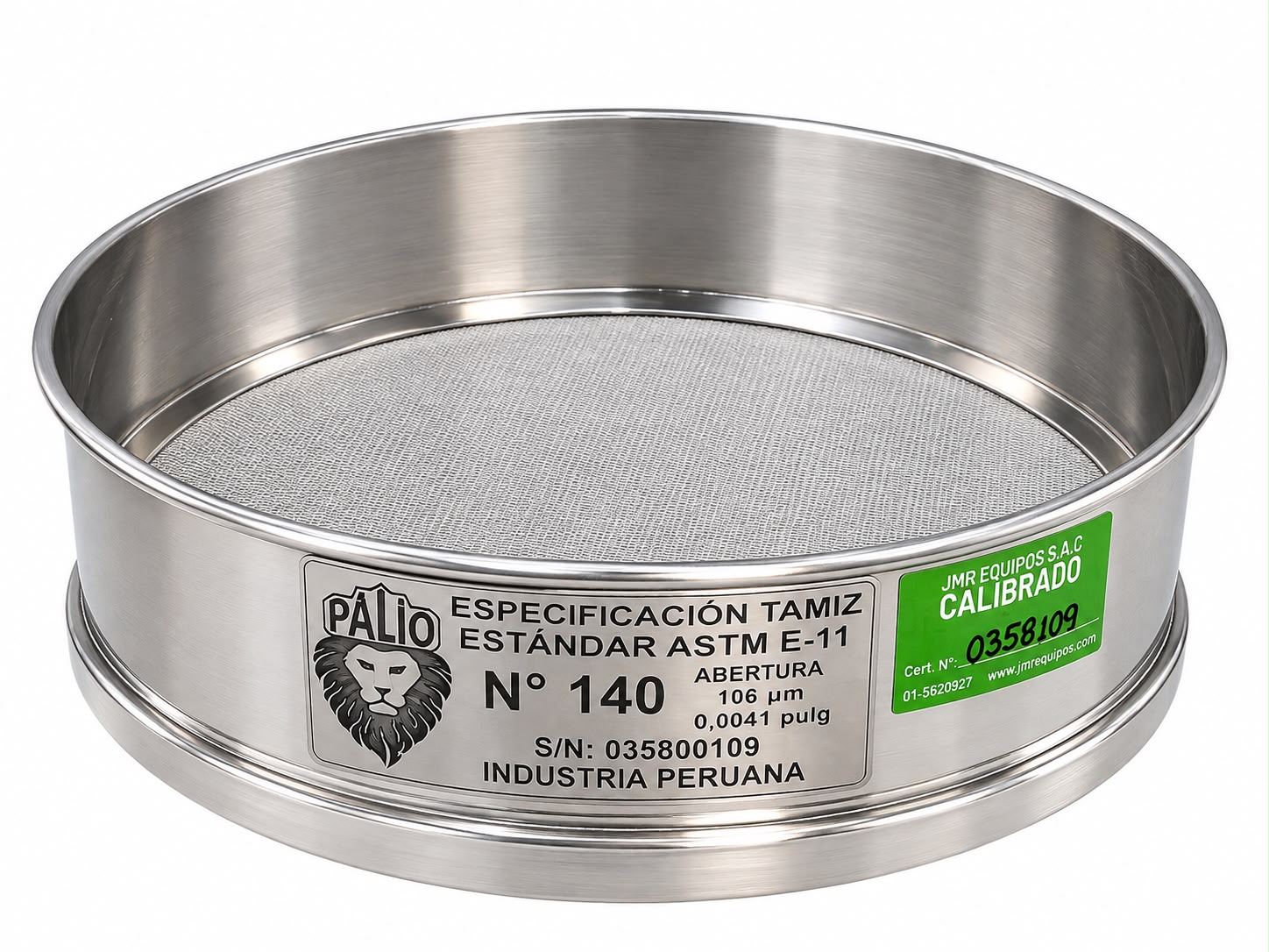 Tamiz de Acero Inox. de 12" Ø S.F. - Malla Nº 140